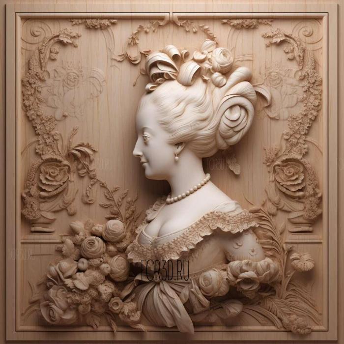 marie antoinette 2 stl model for CNC